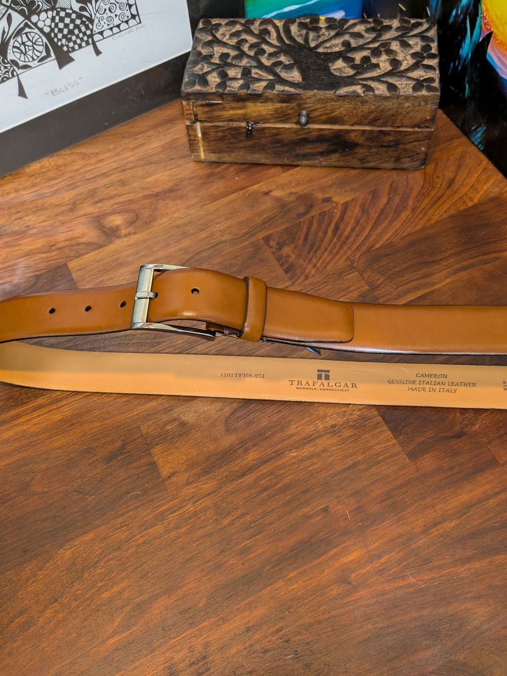 Trafalgar Cameron Men’s Tan Leather Belt Italian